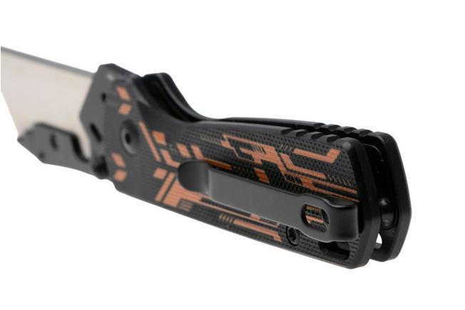 Afbeelding voor CJRB Boxer J1967-BBK Black Blade Holder, Black Orange G10, zakmes