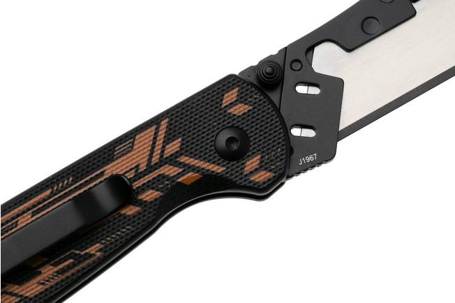 Afbeelding voor CJRB Boxer J1967-BBK Black Blade Holder, Black Orange G10, zakmes