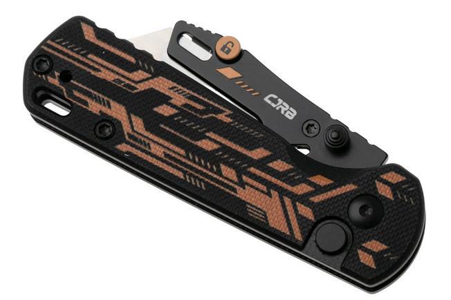 Afbeelding voor CJRB Boxer J1967-BBK Black Blade Holder, Black Orange G10, zakmes