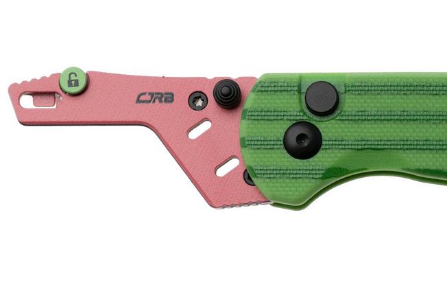 Afbeelding voor CJRB Boxer J1967-WM Pink Blade Holder, Green G10, zakmes