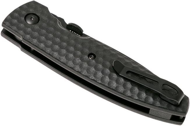 Image for CRKT Aux Folder 1221K Black Serrated pocket knife, Lucas Burnley design