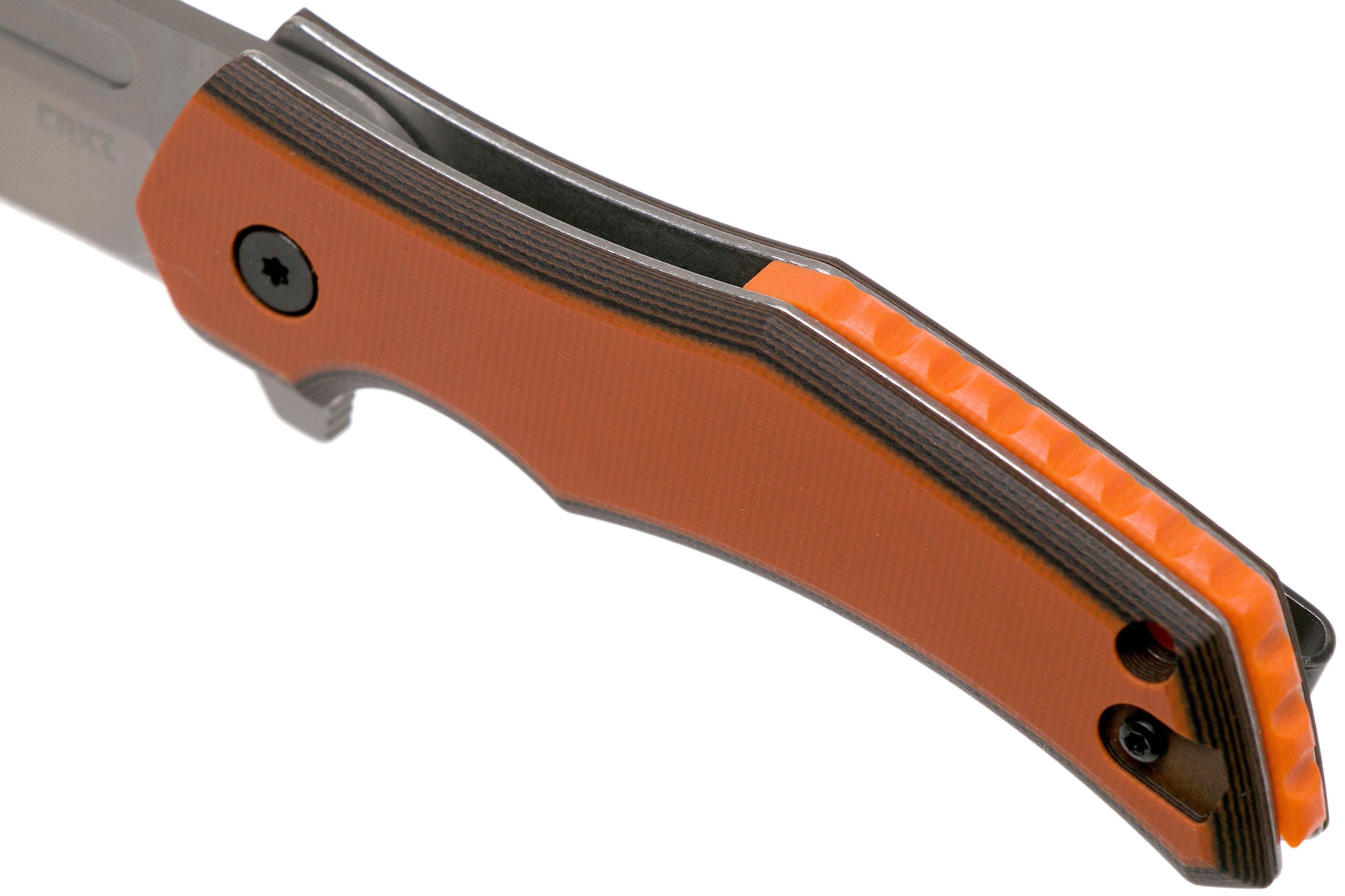 CRKT Fawkes Orange 2372 pocket knife, Alan Folts design