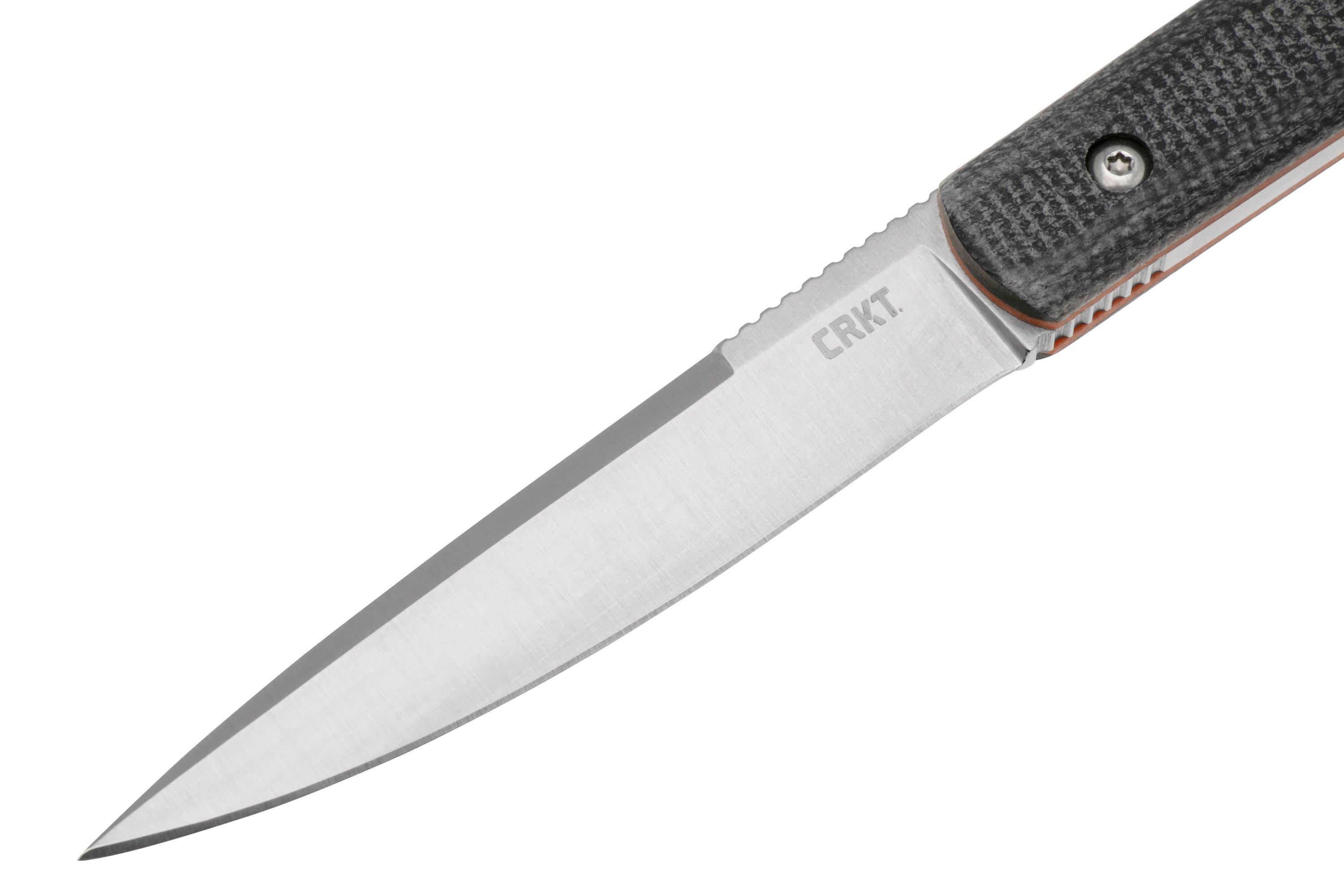 CRKT Biwa 2382K Black Micarta fixed knife, Alan Folts design ...