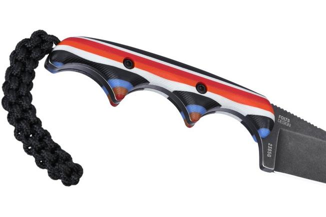 Afbeelding voor CRKT Minimalist Wharncliffe 2385G Blackwashed D2, Multicolored Layered G10, nekmes, Alan Folts design 