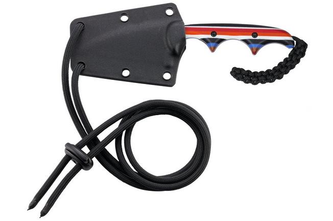 Afbeelding voor CRKT Minimalist Wharncliffe 2385G Blackwashed D2, Multicolored Layered G10, nekmes, Alan Folts design 