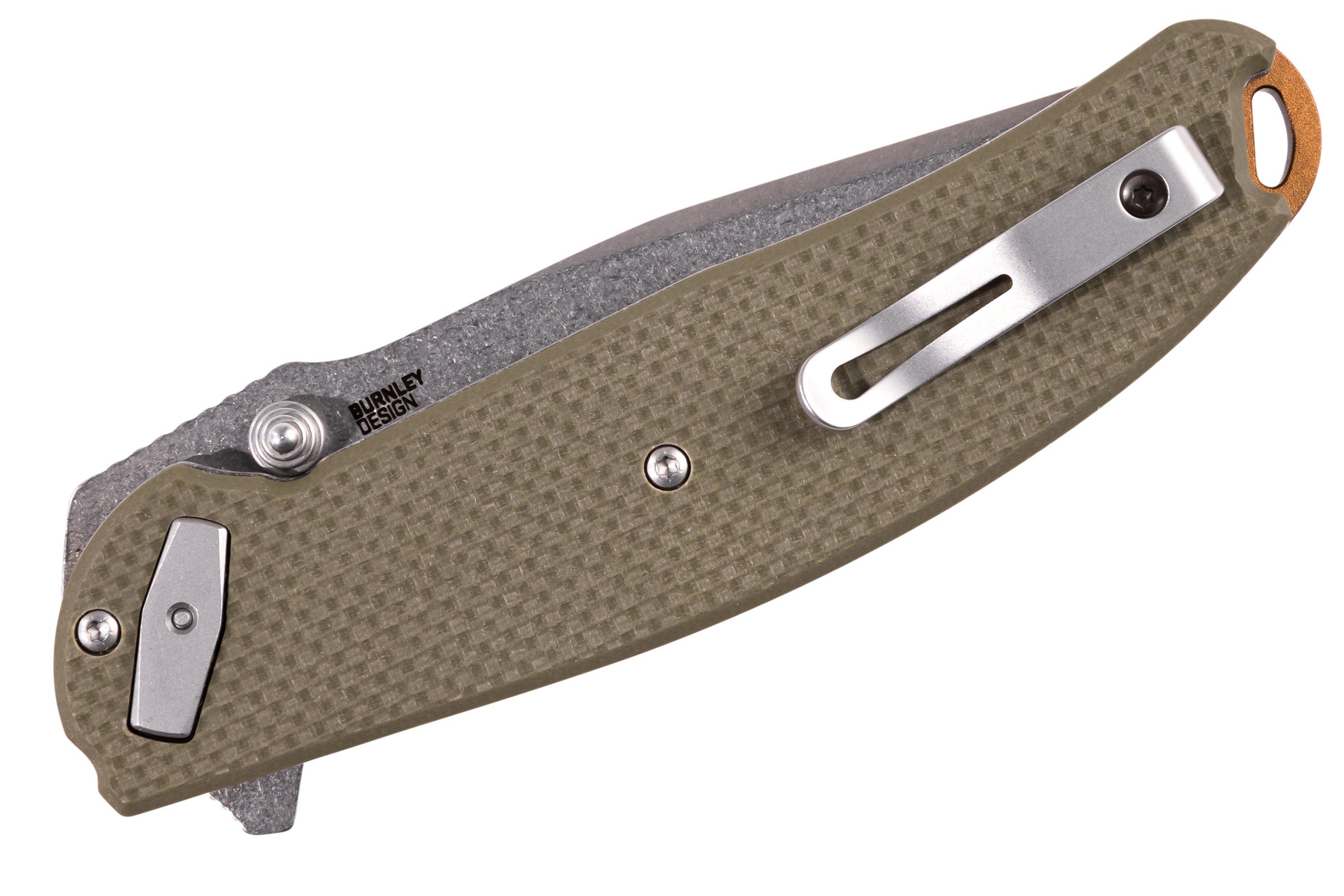 CRKT Butte, OD Green pocket knife, Lucas Burnley design