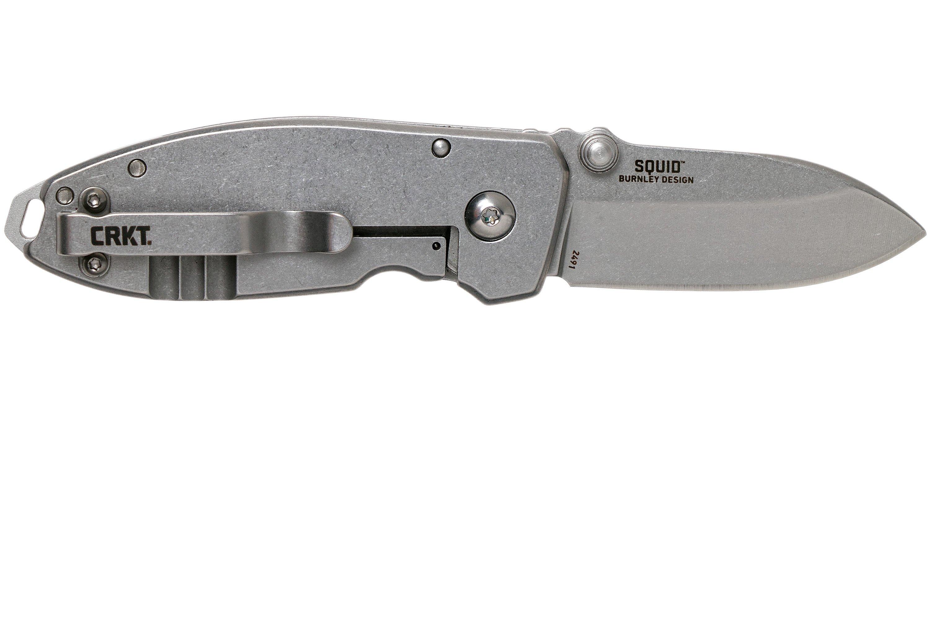 CRKT Squid 2491 Stonewash pocket knife, Lucas Burnley design 