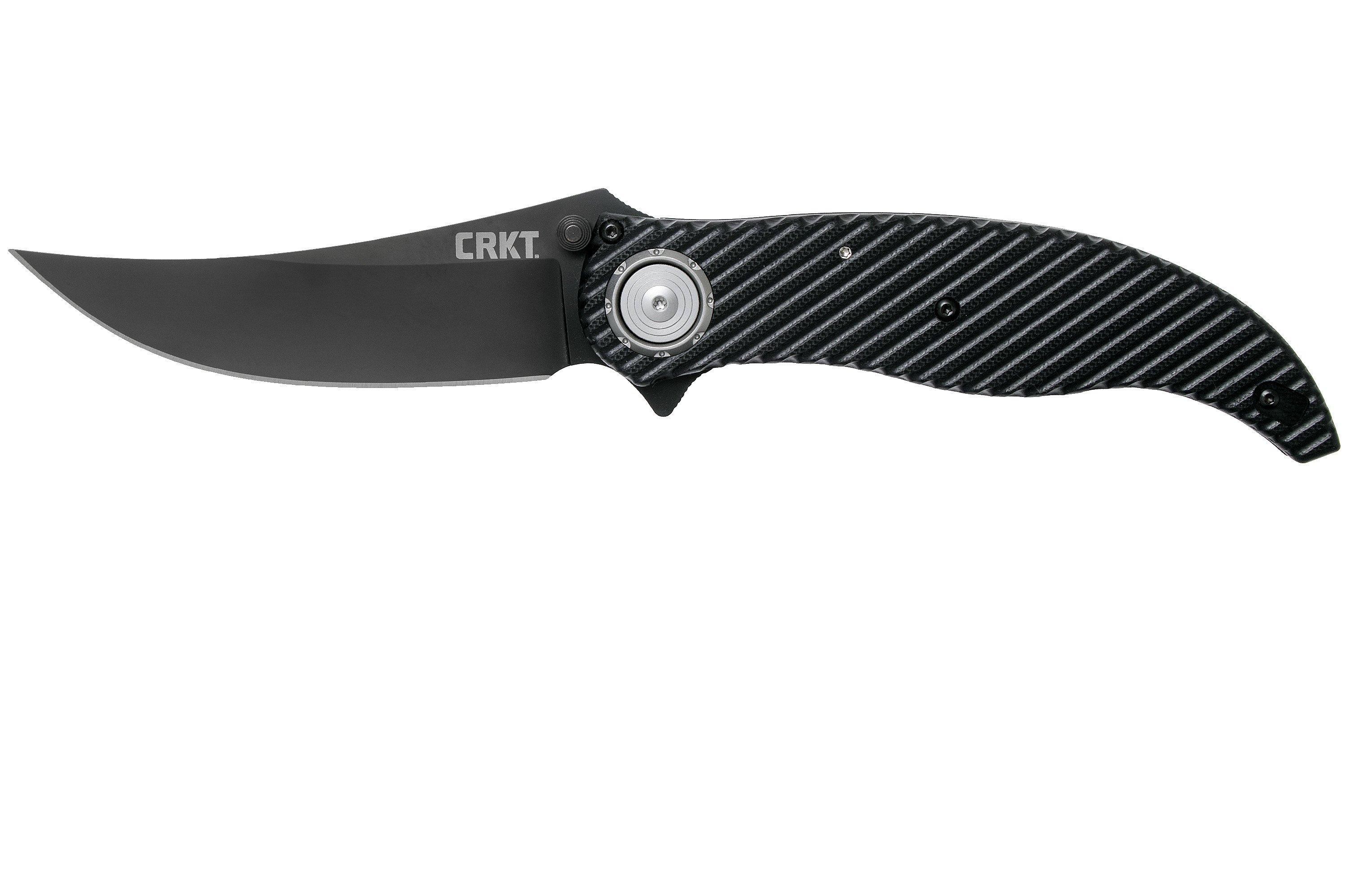 Columbia River CRKT 2640 Clever Girl IKBS Flipper Knife 4.084 D2 Black  Blade, Textured G10 Handles - KnifeCenter