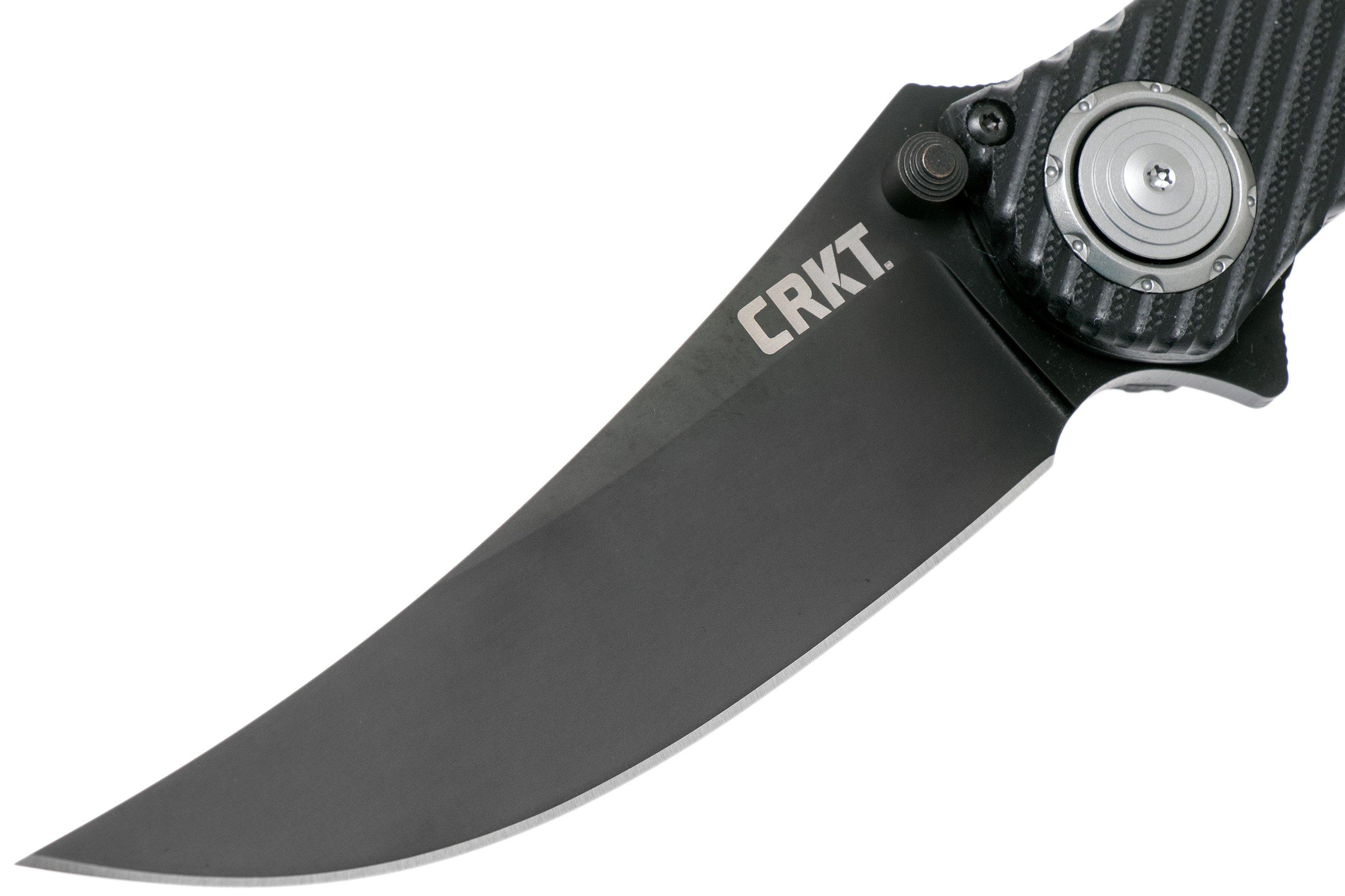 Columbia River CRKT 2640 Clever Girl IKBS Flipper Knife 4.084 D2 Black  Blade, Textured G10 Handles - KnifeCenter