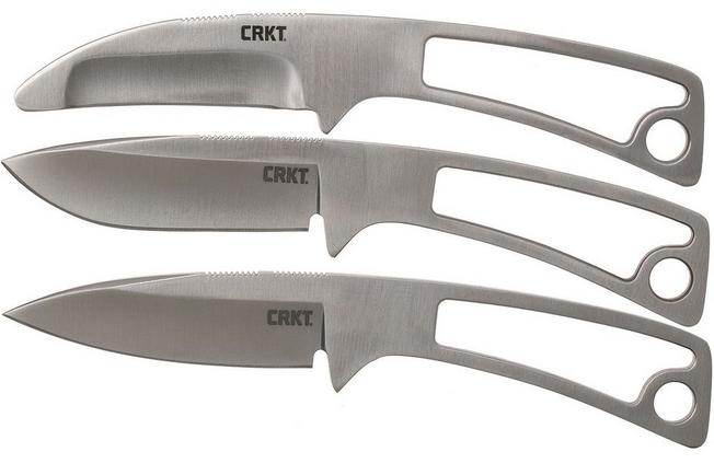 CRKT 2839 Black Fork 3-Piece Stainless Fixed Blade Hunting Knife