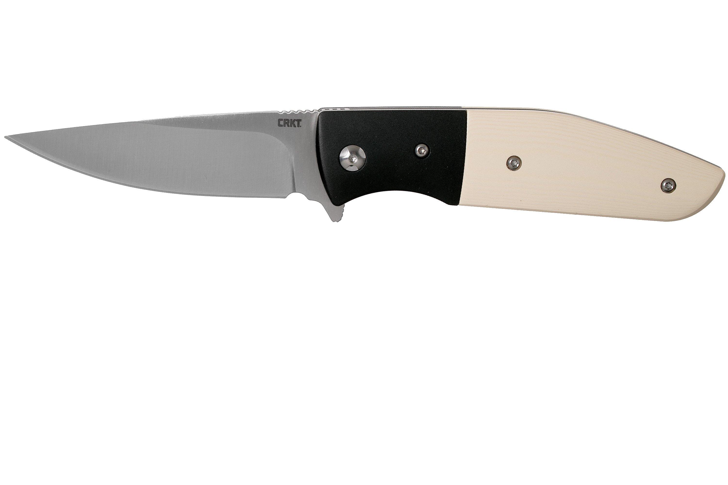CRKT Curfew White 2867 pocket knife, Russ Kommer design