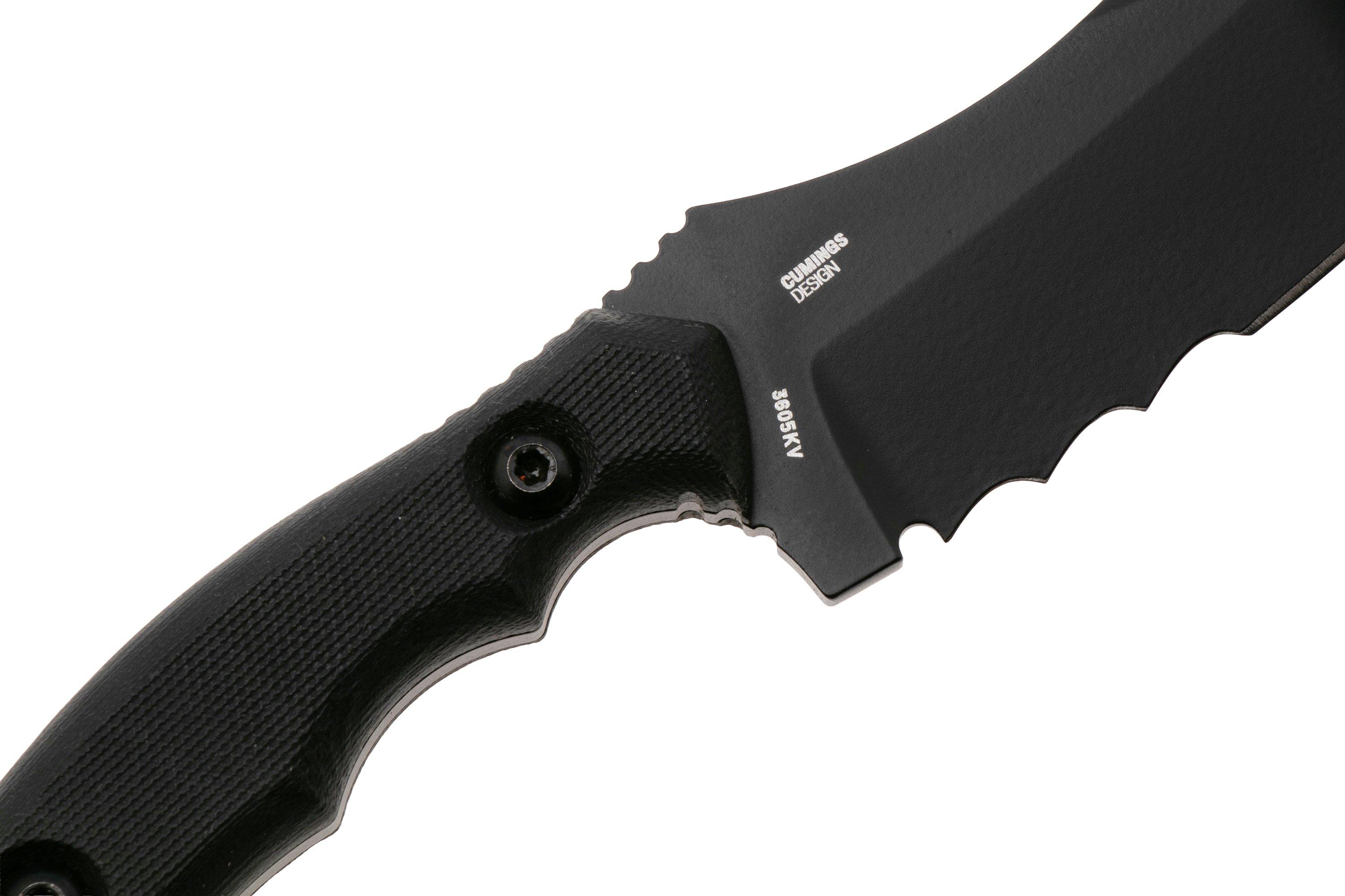CRKT Bugsy Black Cerakote, Veff Serrations 3605KV Black G10 fixed knife ...