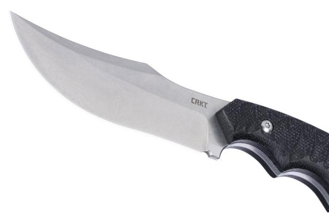 Obraz dla Nóż z głownią stałą CRKT Burrower 3610 Stonewashed D2, Black Micarta, projekt Kaila Cummings