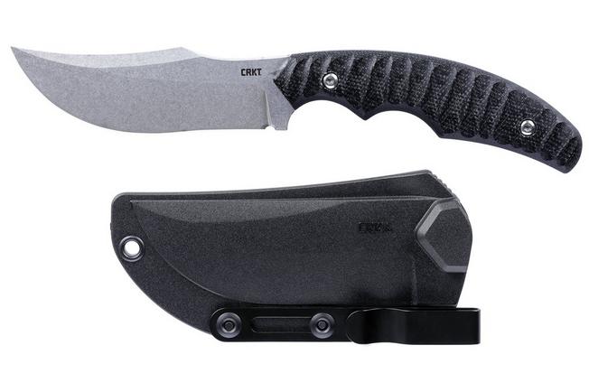 Obraz dla Nóż z głownią stałą CRKT Burrower 3610 Stonewashed D2, Black Micarta, projekt Kaila Cummings