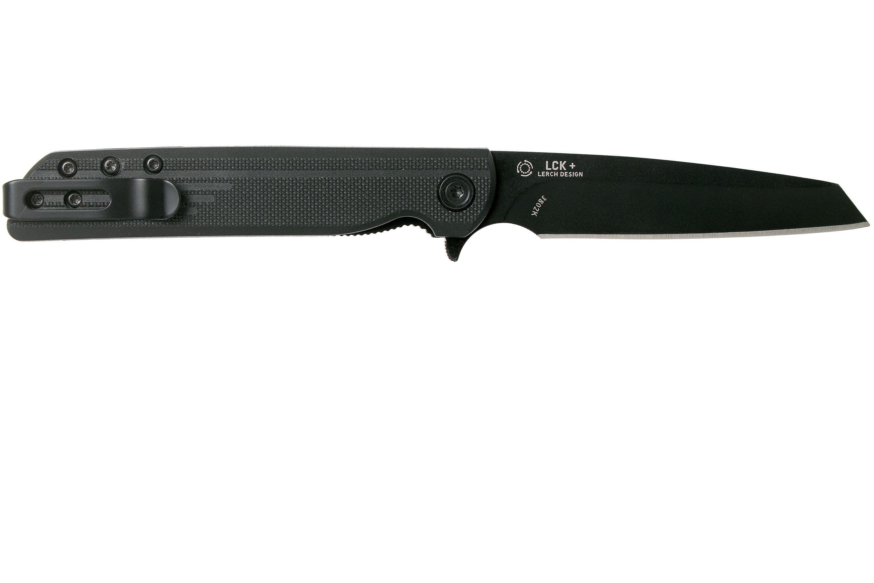 CRKT LCK+ 3802K Tanto Blackout pocket knife, Matthew Lerch design ...