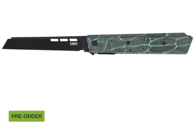 Obraz dla Nóż składany CRKT Zephyr 3850G Black Titanium Nitride 14C28N, Green White G10, projekt Matthew Lerch