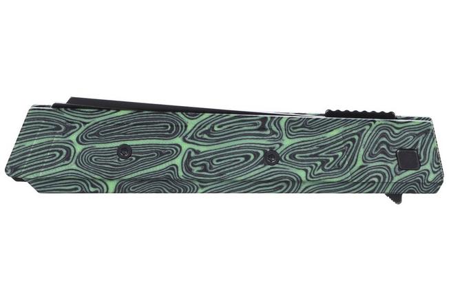 Obraz dla Nóż składany CRKT Zephyr 3850G Black Titanium Nitride 14C28N, Green White G10, projekt Matthew Lerch