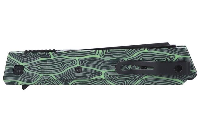 Obraz dla Nóż składany CRKT Zephyr 3850G Black Titanium Nitride 14C28N, Green White G10, projekt Matthew Lerch