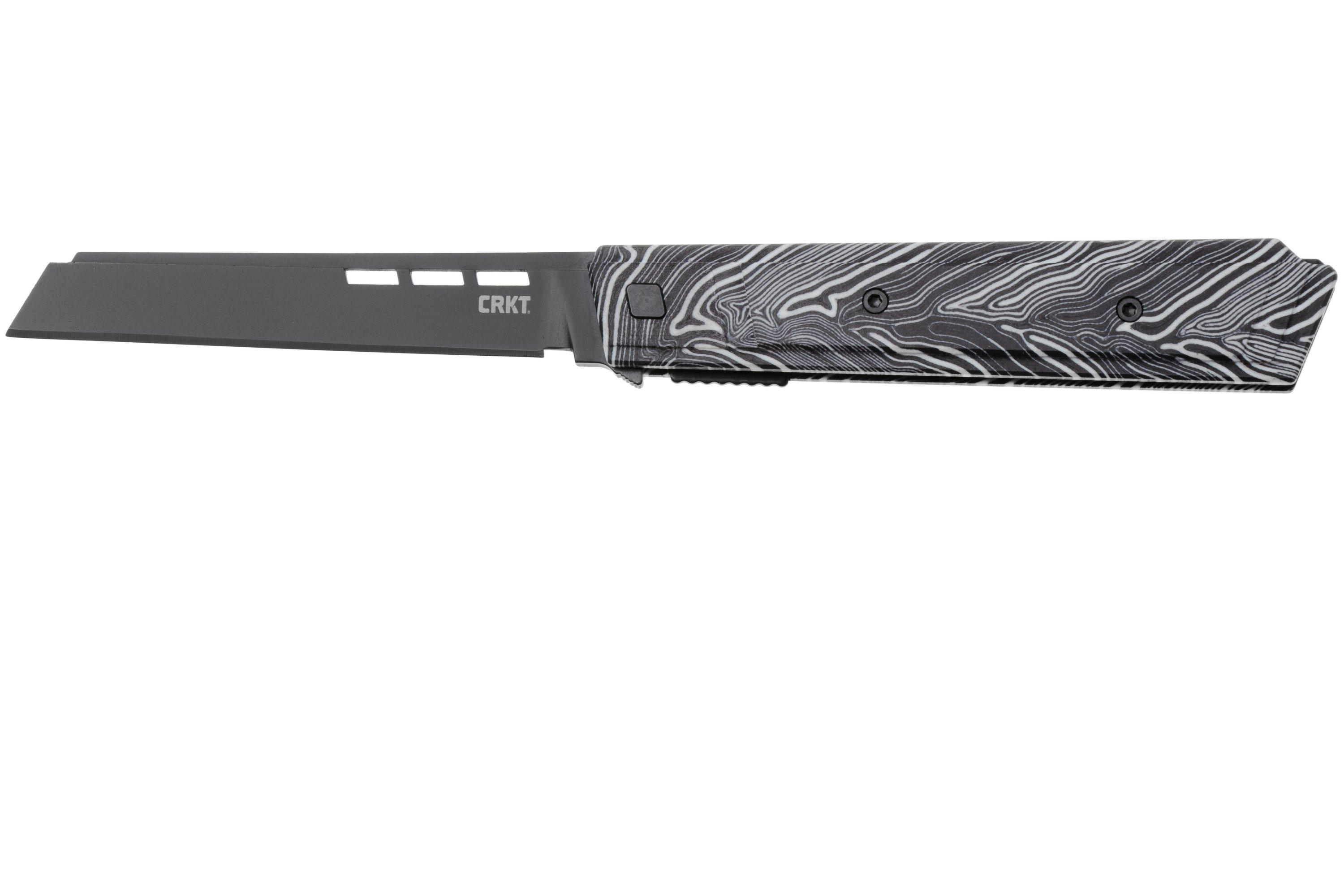 CRKT Zephyr 3850W Black Titanium Nitride 14C28N, White Black G10