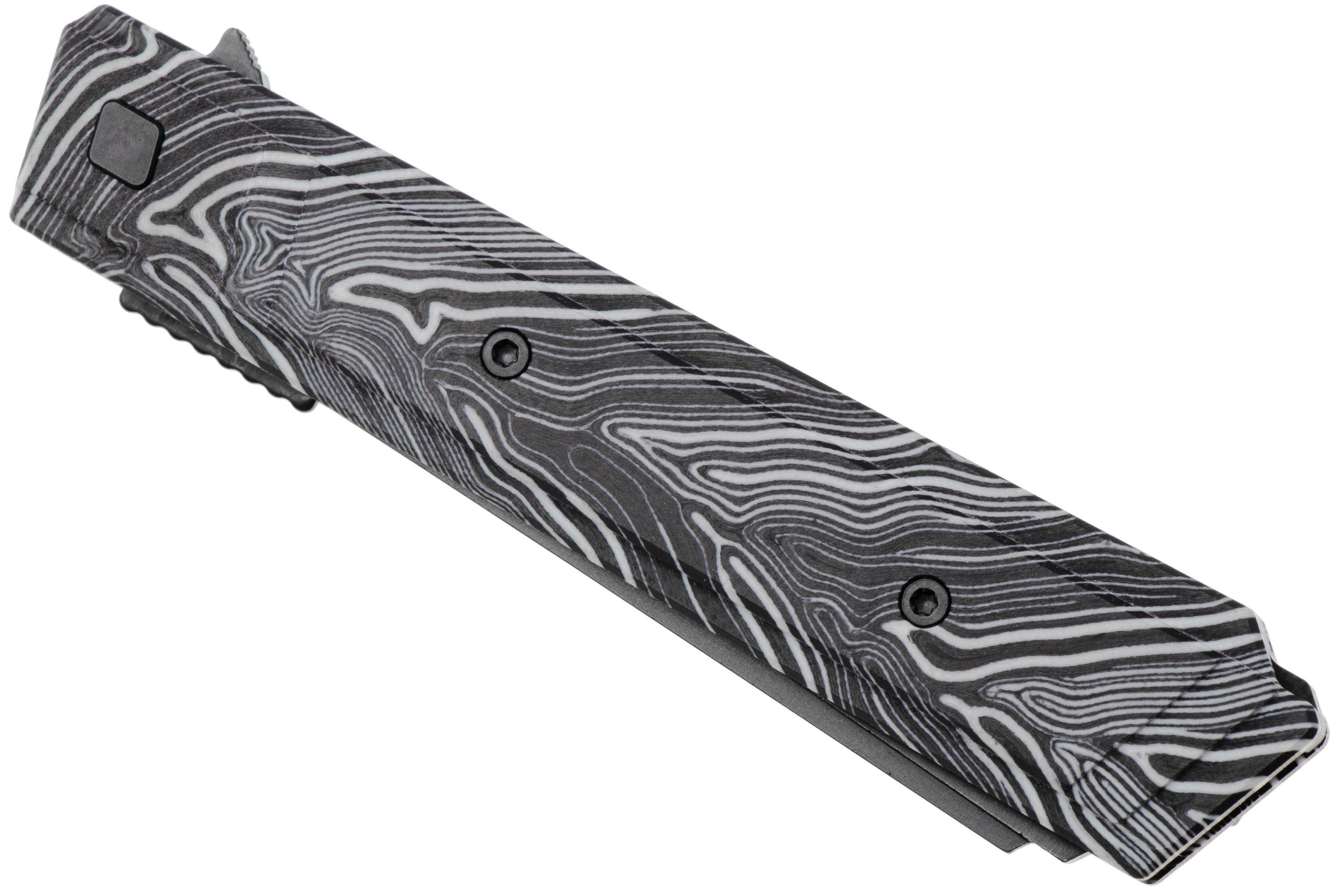 CRKT Zephyr 3850W Black Titanium Nitride 14C28N, White Black G10