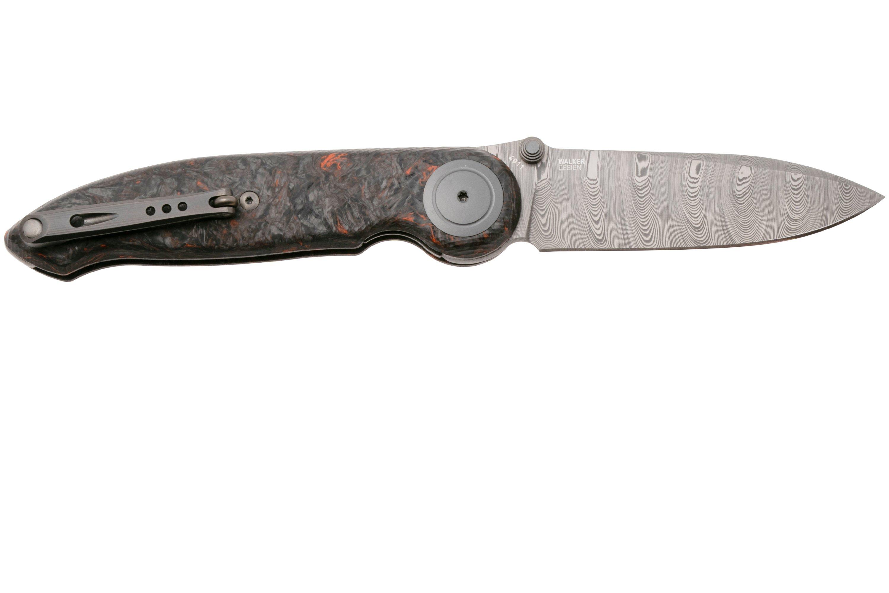CRKT Pursue 4011 Twist Damasteel, Red Dark Matter FatCarbon