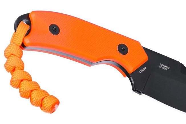 Obraz dla Nóż z głownią stałą CRKT Razel Compact 4036ER Black Oxide D2, Orange G10, projekt Jon Graham