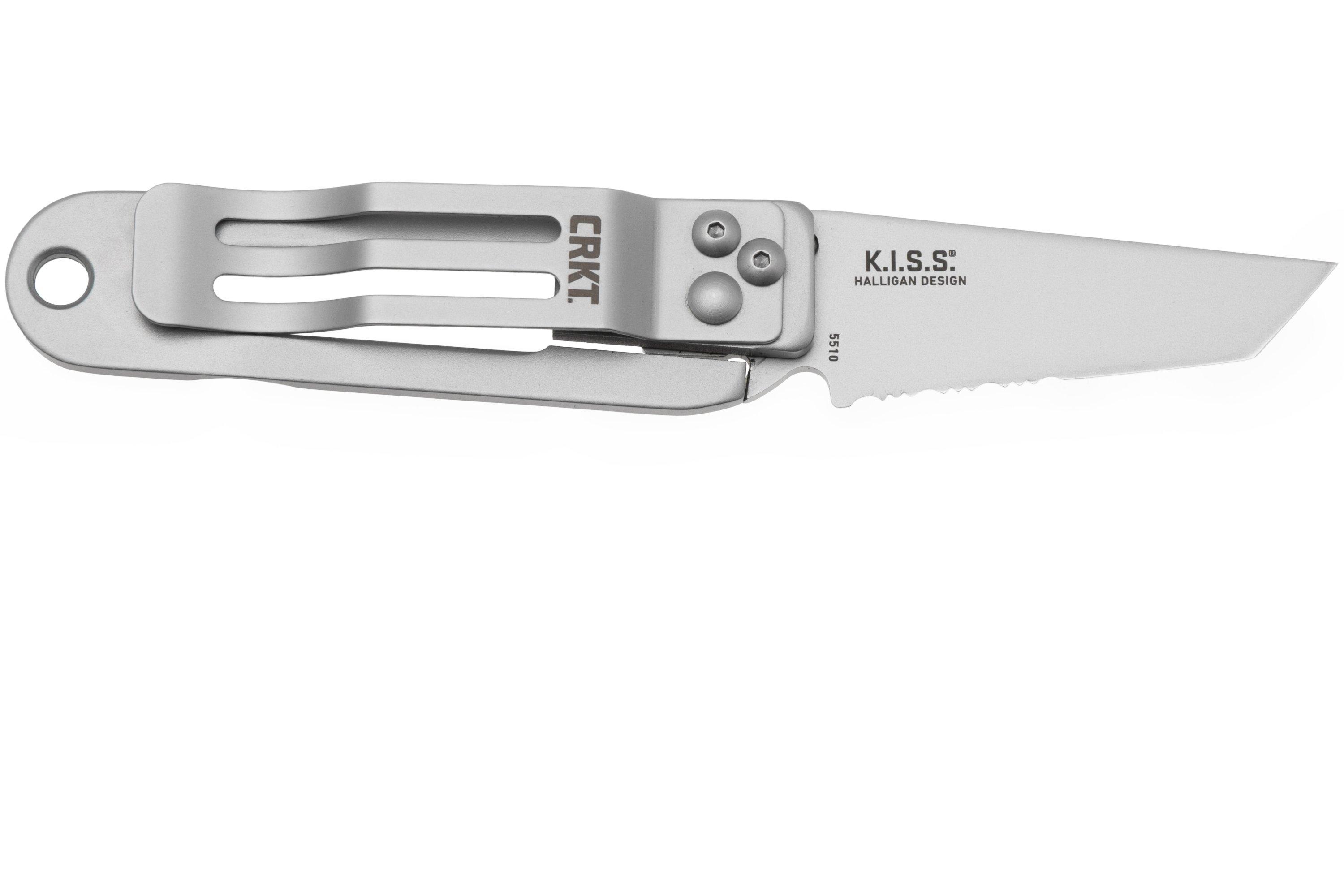 CRKT K.I.S.S. 5510, Bead Blasted 420J2, Stainless Steel partially