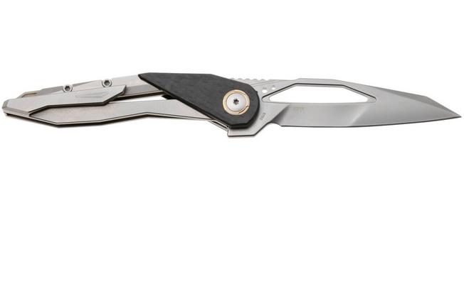 Afbeelding voor CRKT Nucleus 5703 Bead Blast CPM MagnaCut, Grey Titanium, Carbon Fiber Overlay, zakmes, Princeton Wong design