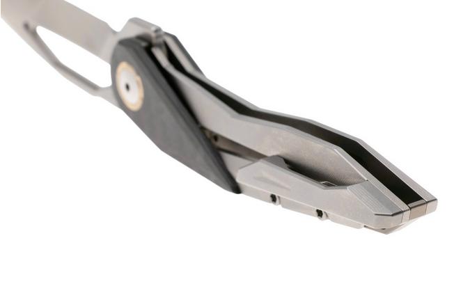 Afbeelding voor CRKT Nucleus 5703 Bead Blast CPM MagnaCut, Grey Titanium, Carbon Fiber Overlay, zakmes, Princeton Wong design