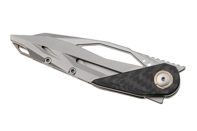 Afbeelding voor CRKT Nucleus 5703 Bead Blast CPM MagnaCut, Grey Titanium, Carbon Fiber Overlay, zakmes, Princeton Wong design