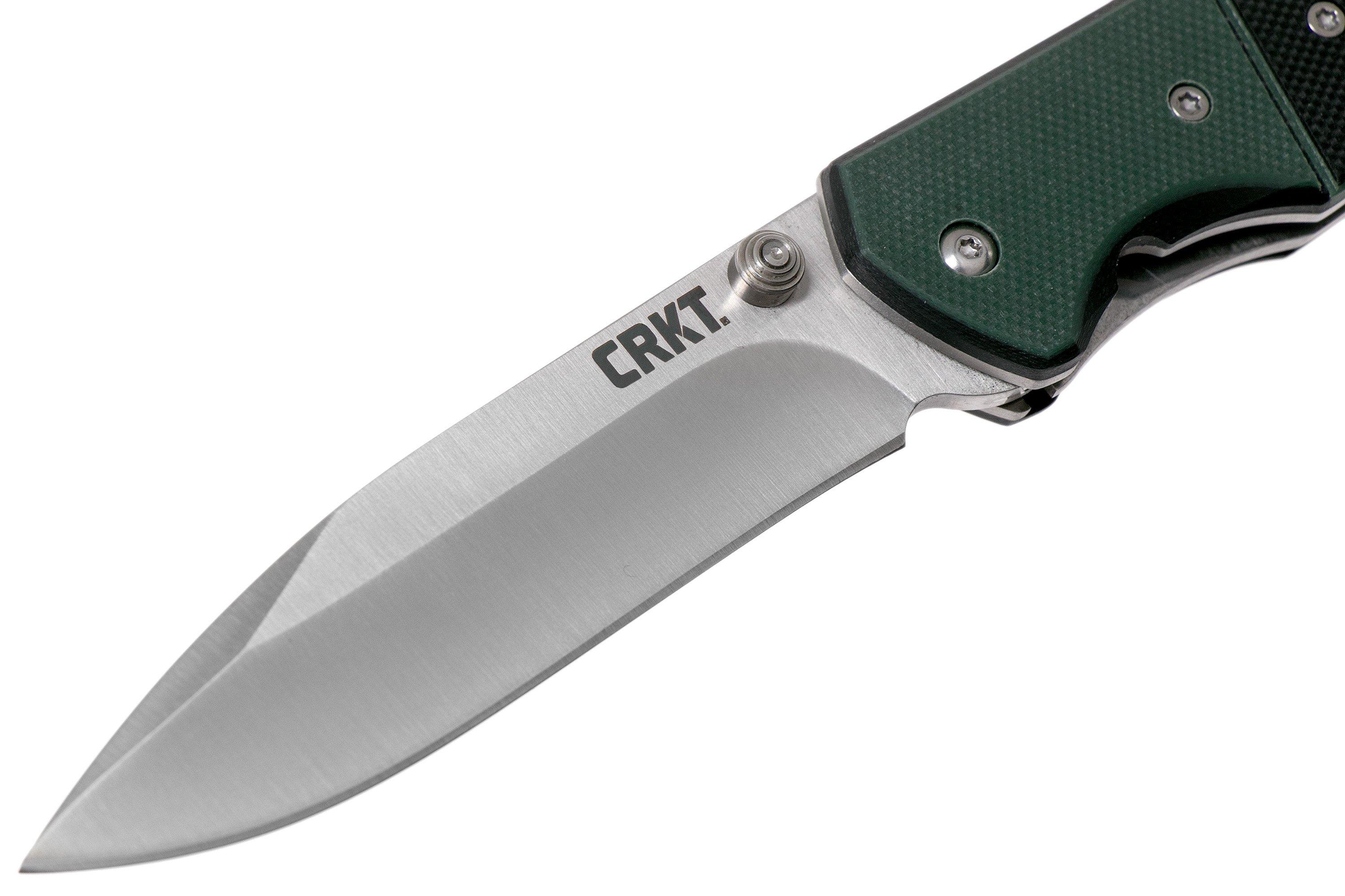 CRKT Ignitor 6850 Black Green pocket knife, Ken Steigerwalt design
