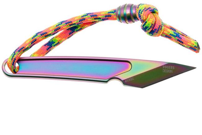 Bild für CRKT HangTi Kiridashi 7065P Iridescent Titanium Nitride Titanium, Neck Knife, Richard Rogers Design