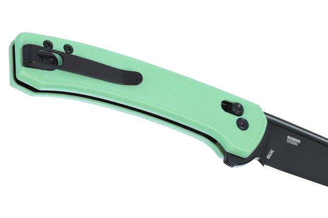 Obraz dla Nóż składany CRKT Q Compact 7075B Black Oxide 14C28N, Aqua GRN, projekt Richard Rogers