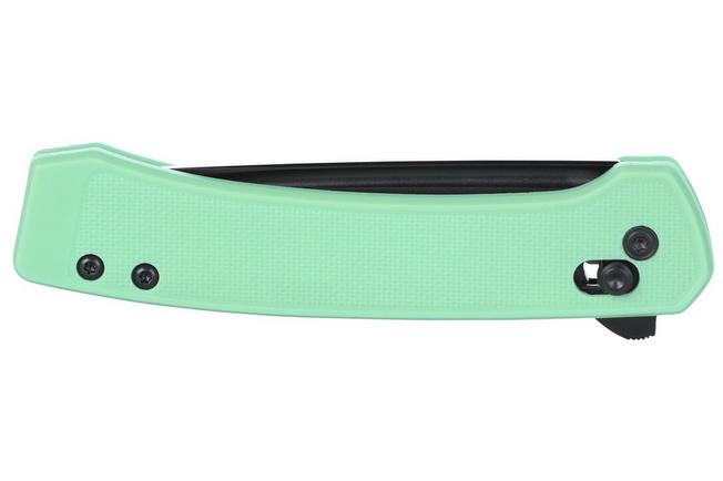 Obraz dla Nóż składany CRKT Q Compact 7075B Black Oxide 14C28N, Aqua GRN, projekt Richard Rogers