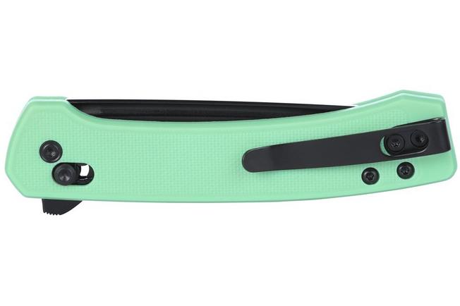 Obraz dla Nóż składany CRKT Q Compact 7075B Black Oxide 14C28N, Aqua GRN, projekt Richard Rogers