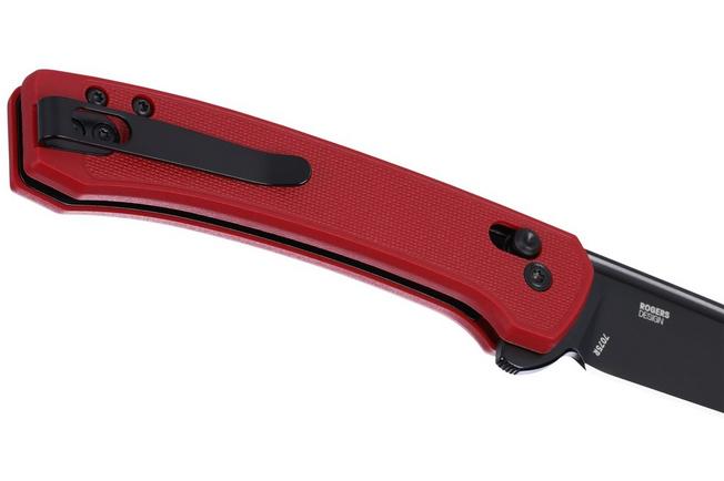 Obraz dla Nóż składany CRKT Q Compact 7075R Black Oxide 14C28N, Red GRN, projekt Richard Rogers