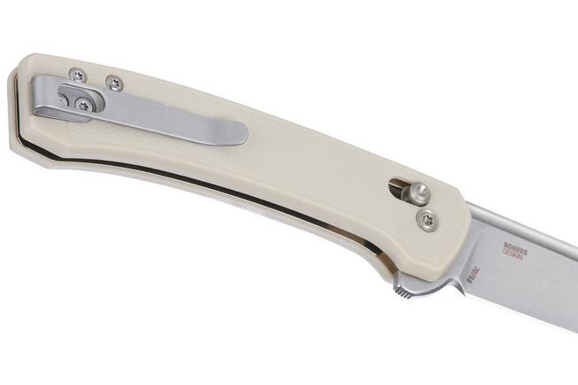 Obraz dla Nóż składany CRKT Q Compact 7075S Stonewashed 14C28N, Sand GRN, projekt Richard Rogers