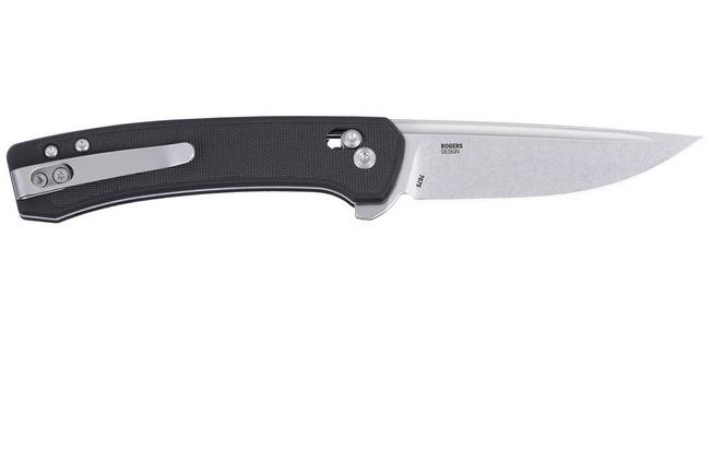 Obraz dla Nóż składany CRKT Q Compact 7075 Stonewashed 14C28N, Black GRN, projekt Richard Rogers