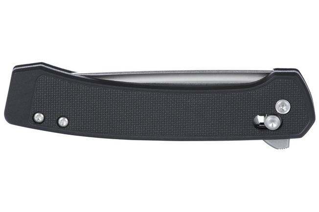 Obraz dla Nóż składany CRKT Q Compact 7075 Stonewashed 14C28N, Black GRN, projekt Richard Rogers