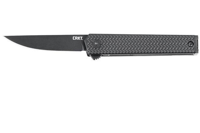 CRKT CEO Microflipper, Drop Point Black 7081D2K Black Aluminum