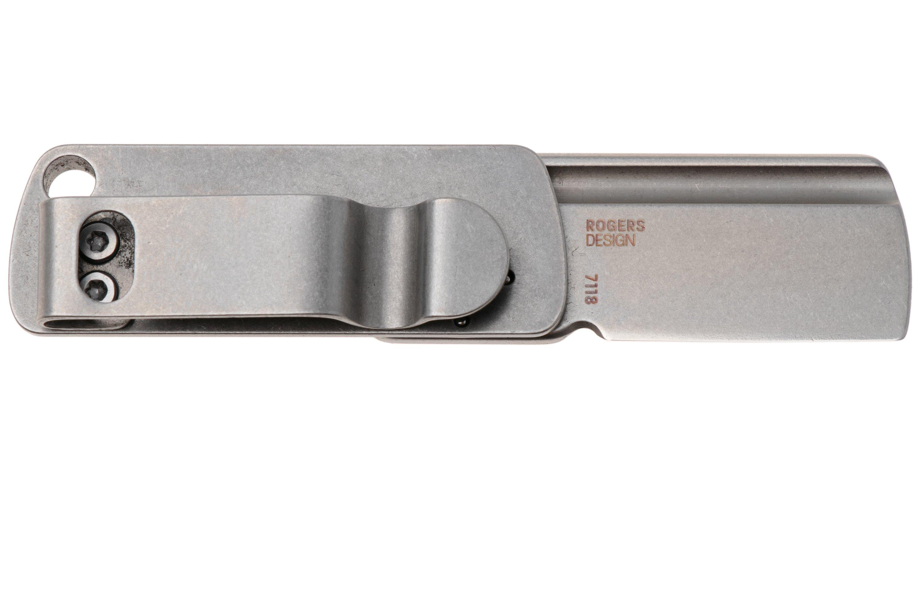 CRKT Box Key 7118 Stonewashed 12C27, Stainless Steel, slipjoint pocket ...