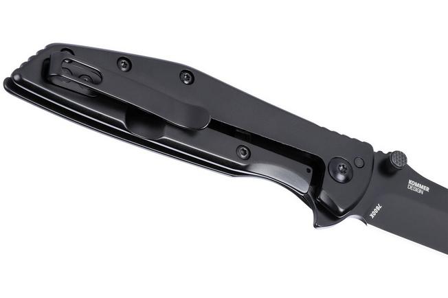 Obraz dla Nóż składany CRKT Slag 7600K Black Oxide D2, Black Stainless Steel, projekt Russ Kommer