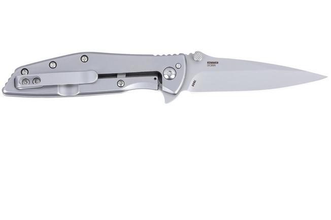 Obraz dla Nóż składany CRKT Slag 7600 Bead Blasted D2, Gray Stainless Steel, projekt Russ Kommer