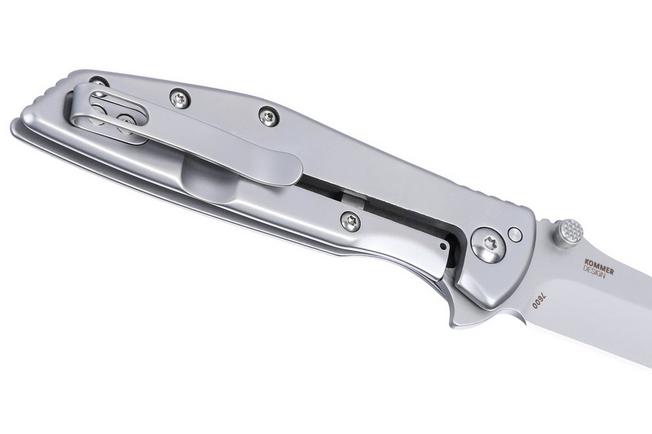 Obraz dla Nóż składany CRKT Slag 7600 Bead Blasted D2, Gray Stainless Steel, projekt Russ Kommer