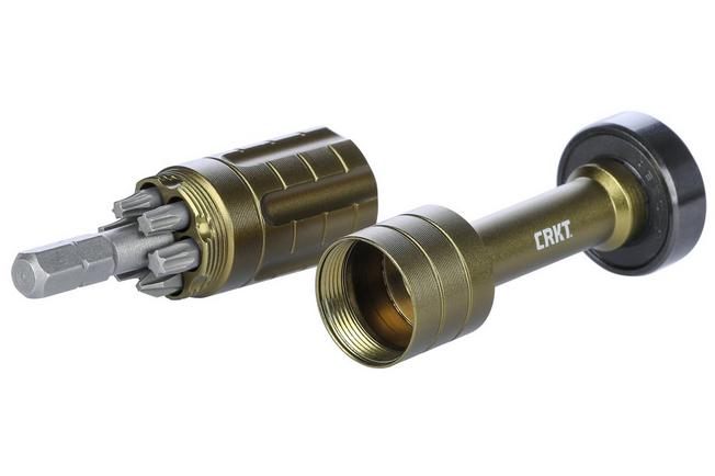 Obraz dla Uchwyt na bity CRKT ToGo Driver Tool 9914 OD-Green Aluminum, projekt Joe Wu