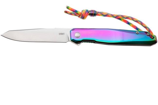 Afbeelding voor CRKT Facet K230PXP Satin 12C27, Iridescent Titanium Nitride Stainless Steel, zakmes, Ken Onion design