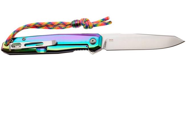 Afbeelding voor CRKT Facet K230PXP Satin 12C27, Iridescent Titanium Nitride Stainless Steel, zakmes, Ken Onion design