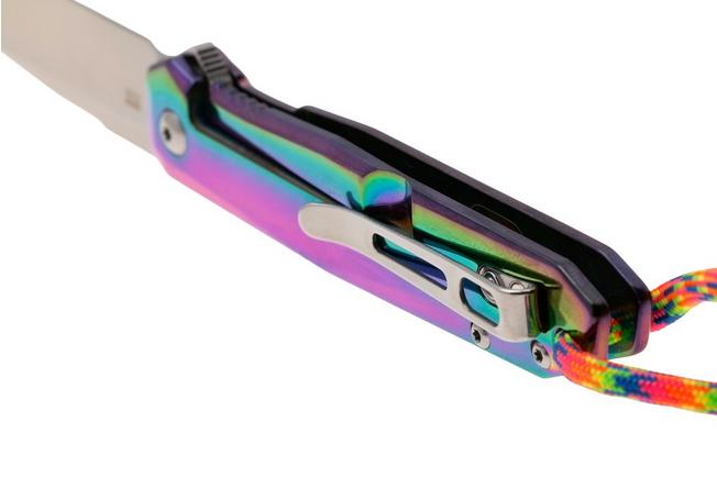 Afbeelding voor CRKT Facet K230PXP Satin 12C27, Iridescent Titanium Nitride Stainless Steel, zakmes, Ken Onion design
