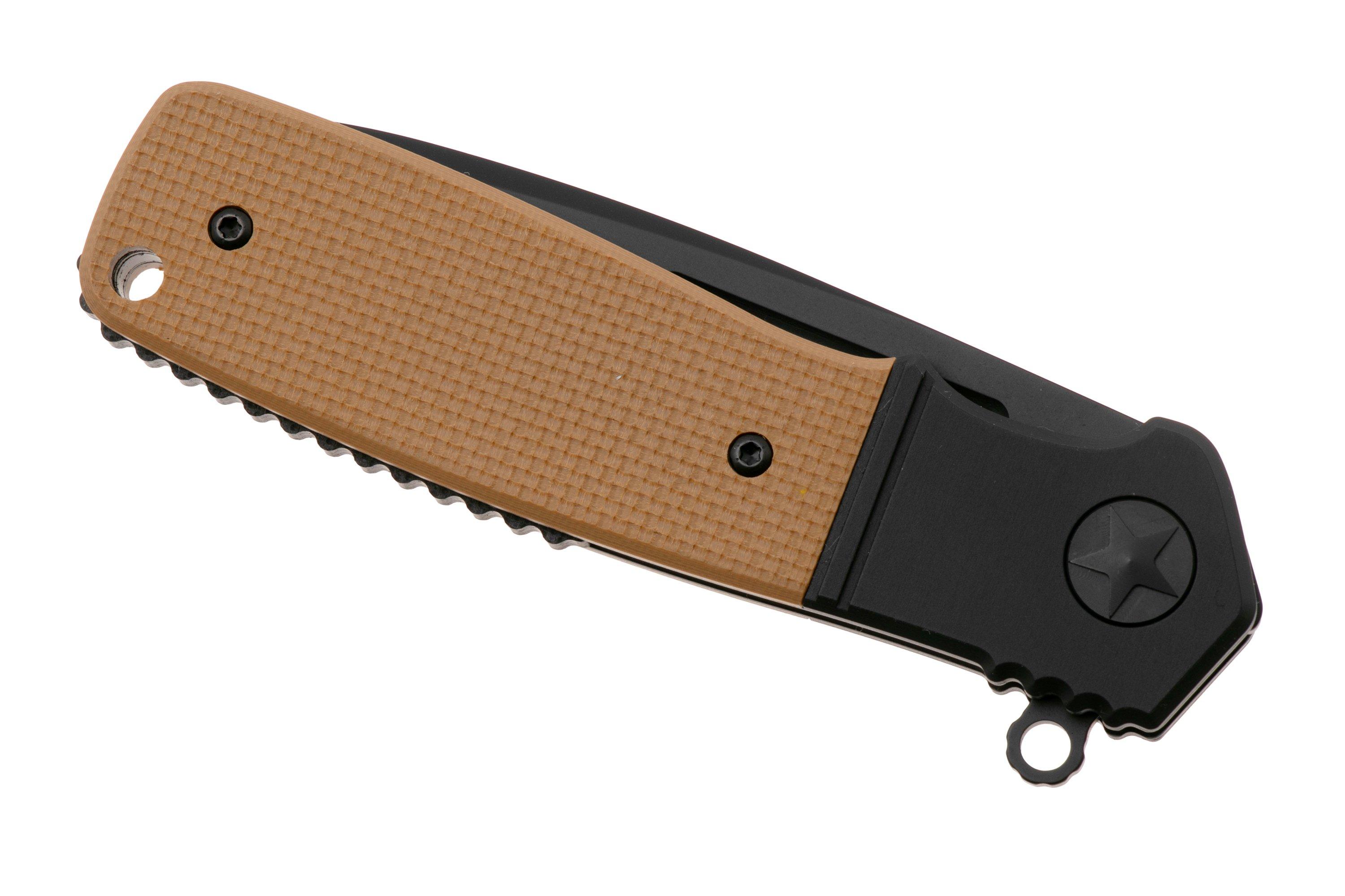 CRKT Homefront Compact Black DLC K245BKP Desert Tan G10