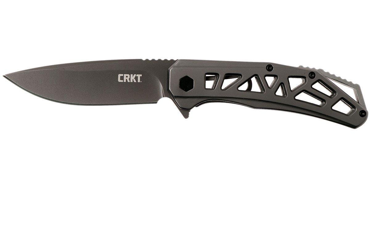 CRKT Gusset K330GGP Grey Plain Edge pocket knife, Ken Onion design